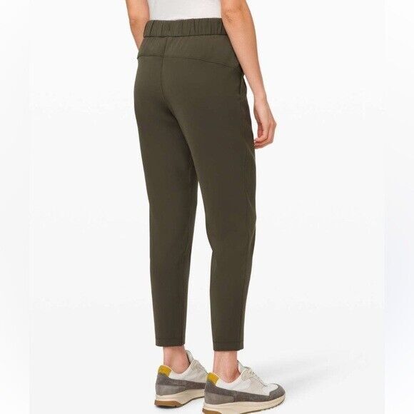Lululemon Women On the Fly Olive Green Pants 4 Pull On Comfort Travel Weekend - Picture 2 of 13